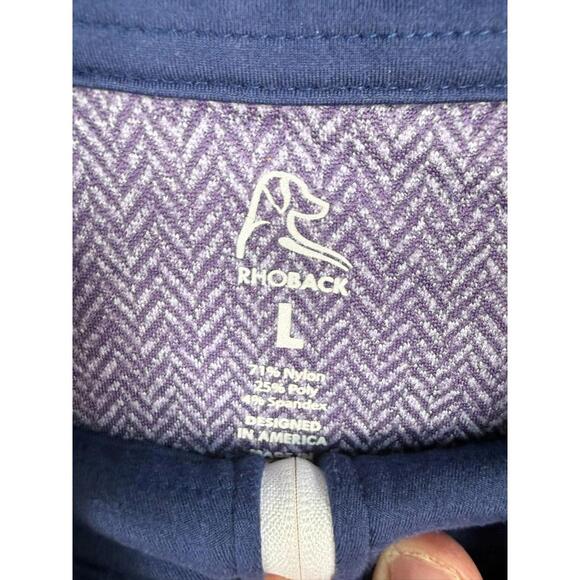 ***SOLD*** Rhoback Herringbone Pullover 1/4 Zip Sweater Golf Purple Large - Picture 2 of 5